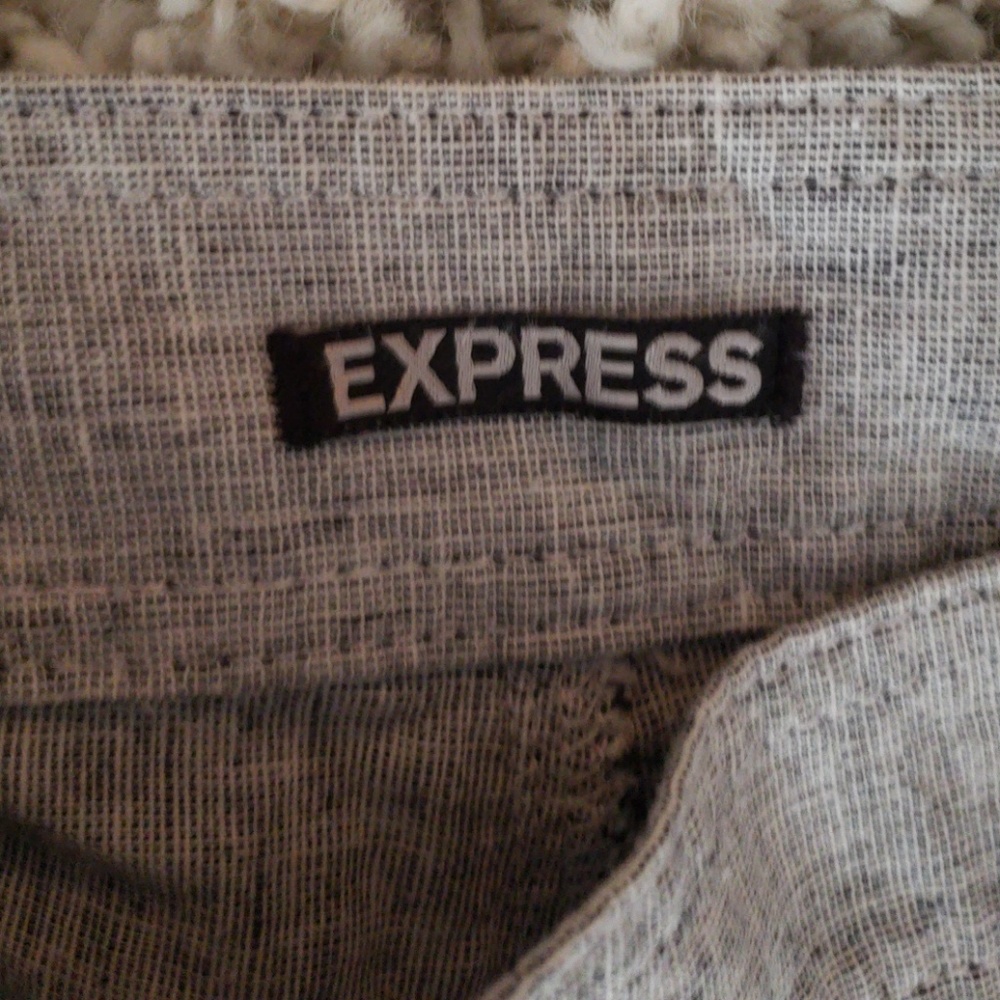 Gray Express Linen Shorts - Picture 3 of 5